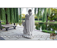 Statuetă Romeo și Julieta, alb marmorat, model S55.