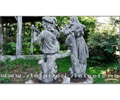 Set statuete muzicanți, gri patinat, model S69.