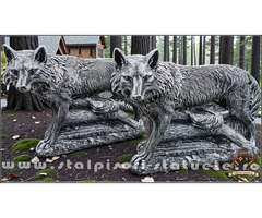 Statuetă animal lup, din beton, model S78.