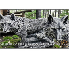 Statuetă animal lup, din beton, model S78.