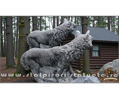 Statuetă animal lup, din beton, model S78.