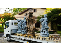 Statuetă domnița cu flori, arămiu antichizat, model S50.