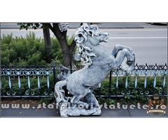 Statuetă căluț mediu, gri patinat, model S37.