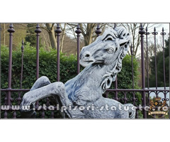 Statuetă căluț mediu, gri patinat, model S37.