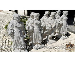 Set statuete băiat și fată, gri patinat, model S43.