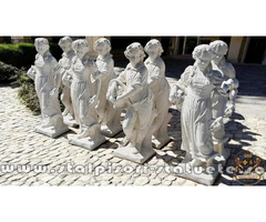 Set statuete băiat și fată, gri patinat, model S43.