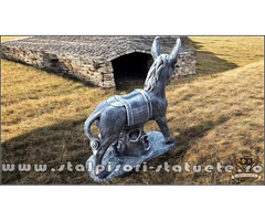 Statuetă măgăruș pe stativ, gri patinat, model S29.