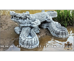 Statuetă crocodil, gri patinat, model S85.