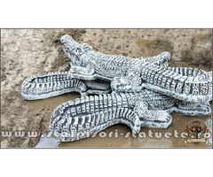 Statuetă crocodil, gri patinat, model S85.