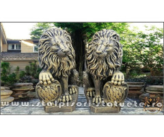 Set statuete lei cu blazon, auriu patinat, model S2.