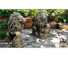 Set statuete lei cu blazon, auriu patinat, model S2.