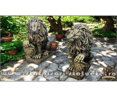 Set statuete lei cu blazon, auriu patinat, model S2.