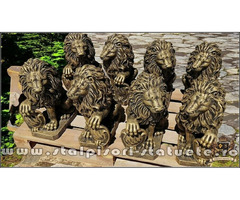 Set statuete lei cu blazon, auriu patinat, model S2.