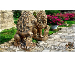 Set statuete lei cu blazon, arămiu patinat, model S2.