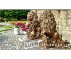 Set statuete lei cu blazon, arămiu patinat, model S2.