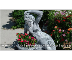 Statuetă jardinieră flori, gri patinat, model J12.