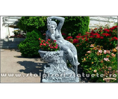 Statuetă jardinieră flori, gri patinat, model J12.