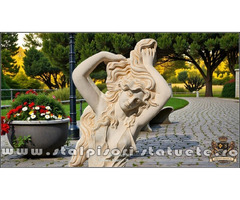 Statuetă Venus cu părul lung, galben patinat, model S71.