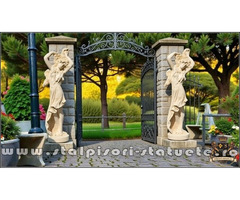 Statuetă Venus cu părul lung, galben patinat, model S71.