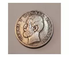 2 Lei 1881 Carol I Domn Moneda argint România