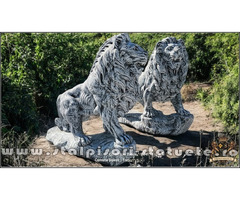 Set statuete lei gigant, gri antichizat, model S66.