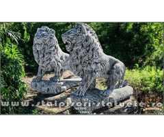 Set statuete lei gigant, gri antichizat, model S66.