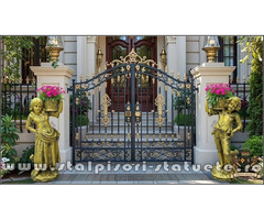 Statuete copii cu coșulețe, auriu antichizat, model J3,J4.