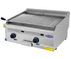 Gratar profesional cu roca vulcanica, Ideal Inox, 80 cm, gaz, Linia 630