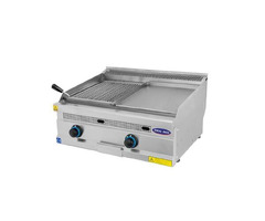 Gratar cu roca vulcanica si placa neteda, Ideal Inox, 80 cm, butelie, Linia 630