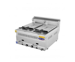 Friteuza profesionala de banc, Ideal Inox, 15 +15 l, Gaz Natural, Linia 700