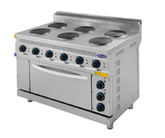 Masina de gatit electrica cu 6 plite si cuptor, Ideal Inox, Linia 700
