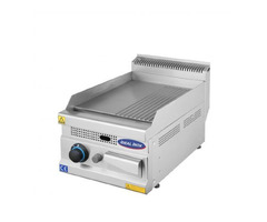 Gratar profesional cu suprafata neteda si striata, Butelie, Ideal Inox, Linia 700
