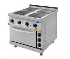 Masina de gatit electrica cu 4 plite si cuptor, Ideal Inox, Linia 930