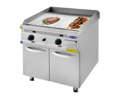 Gratar profesional pe gaz cu placa striata, Ideal Inox, Linia 930