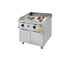 Gratar profesional pe gaz cu placa neteda si striata, Ideal Inox, Linia 930