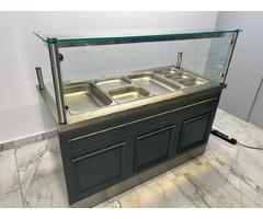 Bain Marie linie autoservire, Ideal Inox, 4 GN, inox, design MDF GRI - 1