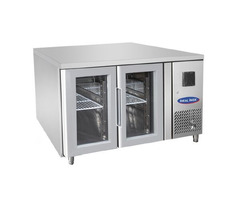 Masa inox rece cu 2 usi din geam, Ideal Inox, 280 l