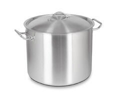 Oala profesionala inox cu capac, cilindrica, Orta Derin 40.2 l, Ideal Inox, 40x32 cm