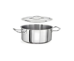 Oala inox cilidrica , IDEAL INOX, otel inoxidabil 18/10, dimensiuni cm 22x14 (H), 5.3 l
