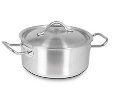 Oala profesionala inox cu capac, cilindrica Orta Derin 22.1 l, Ideal Inox, 32x27.5 cm