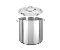 Oala inox cu capac profesionala cilindrica 17.2 l, Ideal Inox, inox 18/10, dimensiuni 60x55 (h) cm