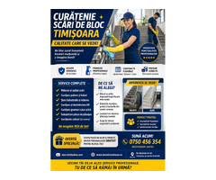 Servicii de curățenie pentru scări de bloc și Asociații de Proprietari – Săcălaz Timiș
