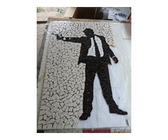 JAMES BOND 007 – TABLOU MOZAIC CERAMIC HANDMADE | 60×97 cm | UNICAT